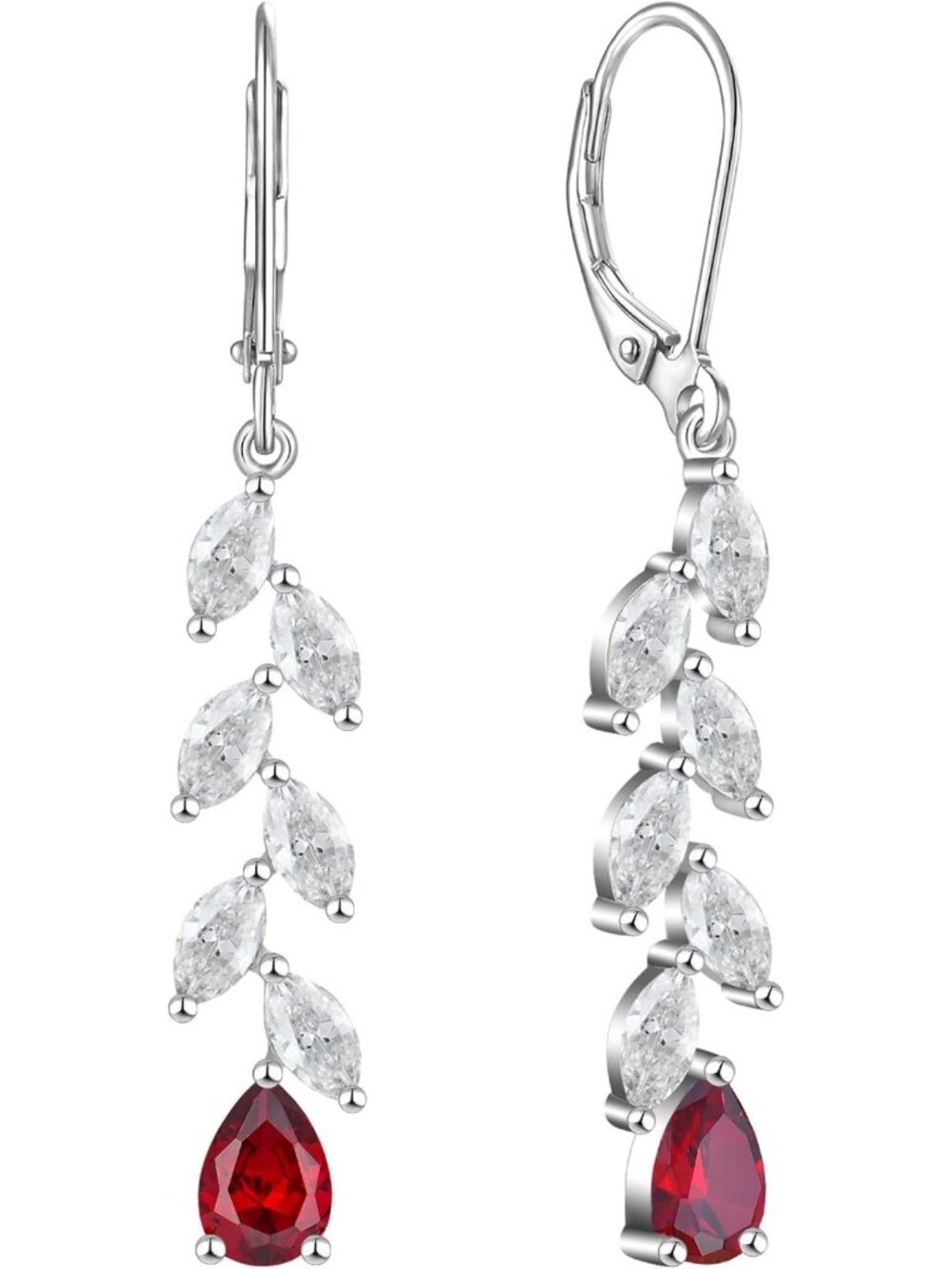 Elegant Teardrop Dangle Earrings for Brides & Bridesmaids | Long Birthstone